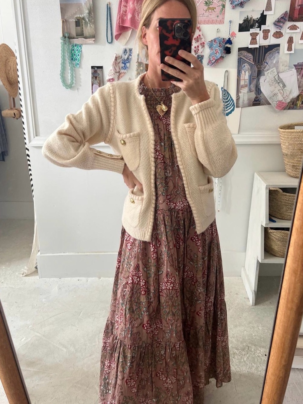 Smocked Boho Maxi Dress in Dusty Rose